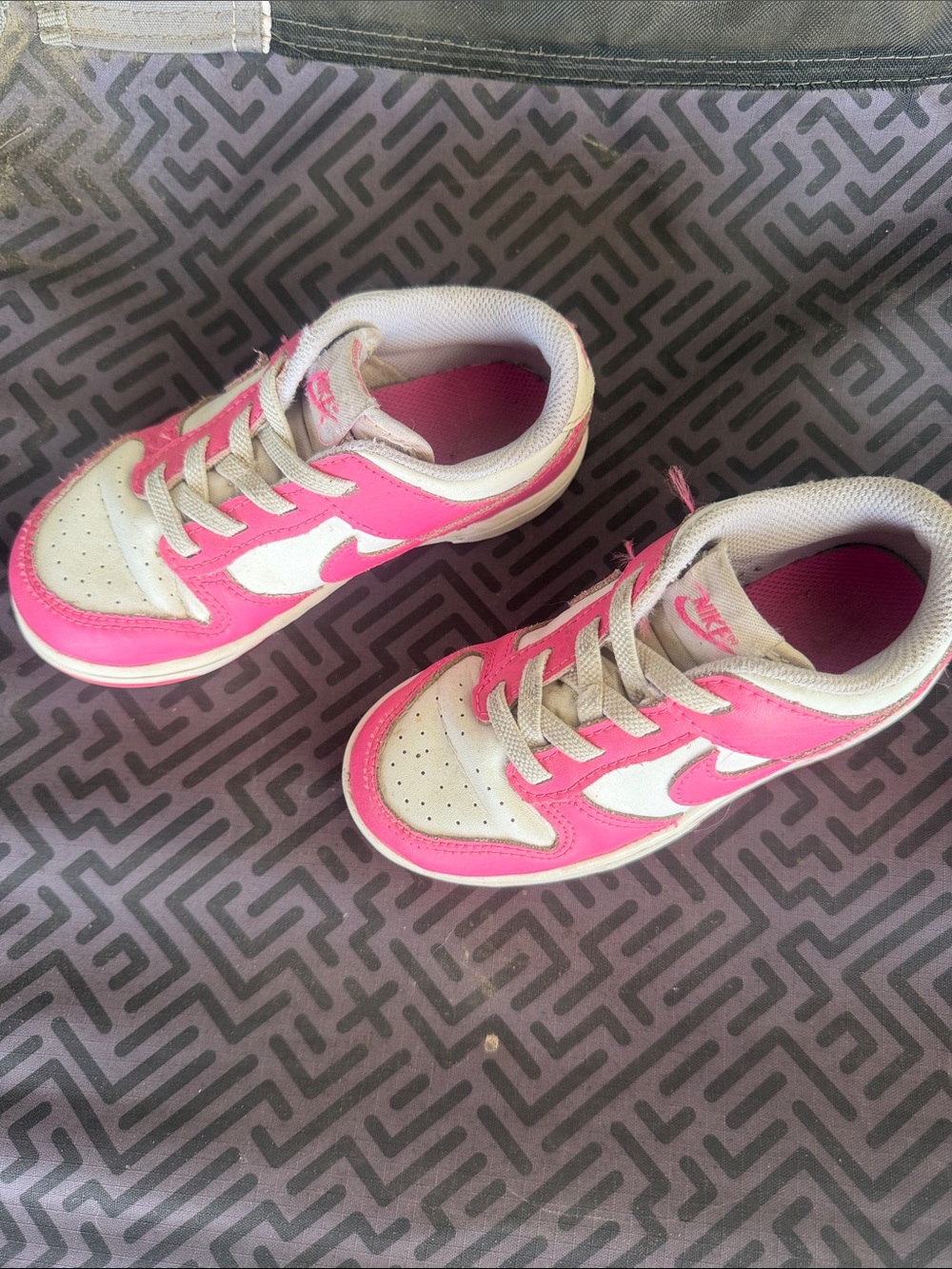 Nike Kids Pink and White Low-Top Sneakers